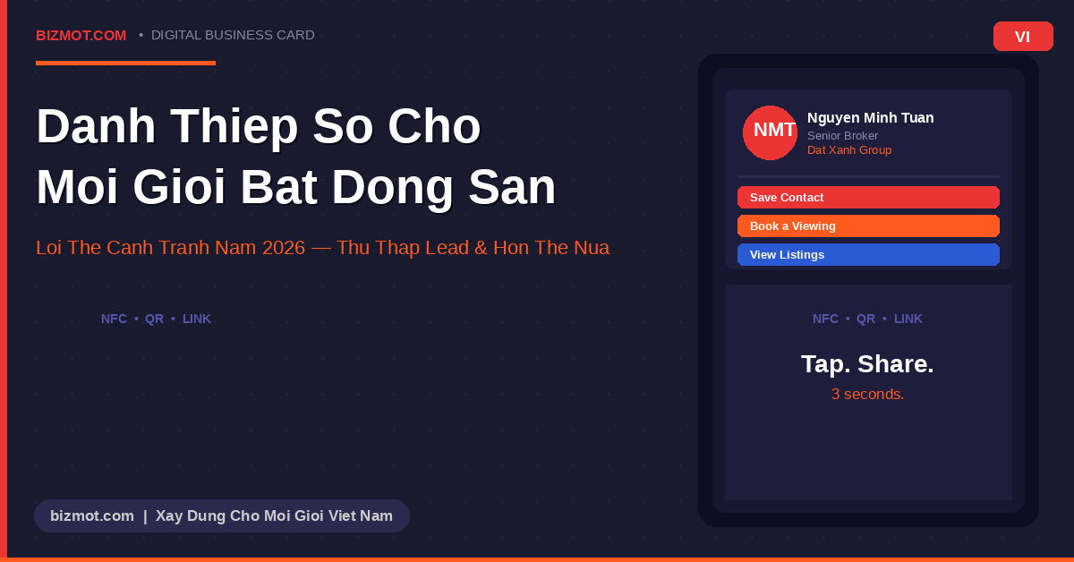Danh Thiếp Số Cho Môi Giới Bất Động Sản: Lợi Thế Cạnh Tranh Năm 2026